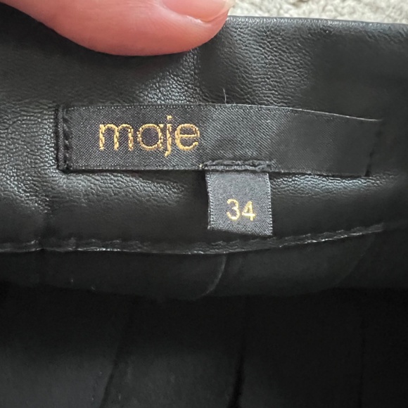 100% Leather Skirt Maje Size 34 - Picture 3 of 5
